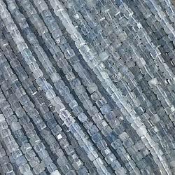 Природные Аквамарин бисер нитей, квадратный, граненые, 2x2x2 мм, отверстие : 0.6 мм, около 170 шт / нитка, 15.55 дюйм (39.5 см)