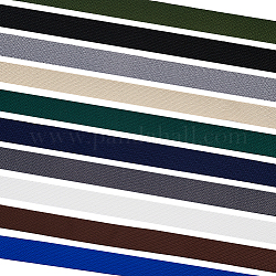 Benecreat 20m 10 Farben farbiges flaches elastisches Gummiband, Gurtzeug Nähzubehör, mit 10 Stück Metalldraht-Twist-Krawatten, Mischfarbe, 25 mm, 2m / Farbe