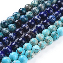 Brins de perles de jaspe impérial naturel, teinte, ronde, couleur mixte, 10mm, Trou: 1.8mm, Environ 40 pcs/chapelet, 15.51 pouce (39.4 cm)
