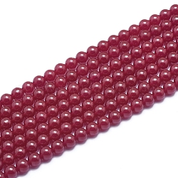 Fili di perline naturali di corindone rosso / rubino, tondo, 6mm, Foro: 0.8 mm, circa 65pcs/filo, 15.55 pollice (39.5 cm)