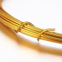 Filo artigianale in alluminio rotondo, per bordare la produzione artigianale di gioielli, goldenrod, 15 gauge, 1.5mm, 10 m/rotolo (32.8 piedi/rotolo)