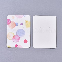 Cardboard Earring Display Cards, Rectangle with Pattern, Colorful, 7.2x5.1x0.05cm