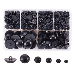 PandaHall 298PCS 8.3mm-12.9mm Black Plastic Solid Safety Eyes Sewing Crafting Eyes Buttons for Bear Doll Puppet Plush Animal Toy