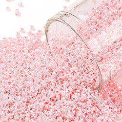 TOHO Round Seed Beads, Japanese Seed Beads, (126) Opaque Luster Baby Pink, 15/0, 1.5mm, Hole: 0.7mm, about 3000pcs/10g