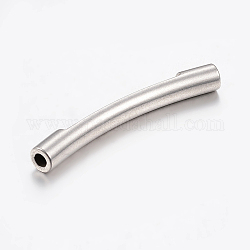 304 perline tubo in acciaio inox, perline a tubo curvo, tubo ricurvo, colore acciaio inossidabile, 40x5mm, Foro: 3 mm