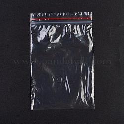 Sacchetti con chiusura a zip in plastica, sacchetti per imballaggio risigillabili, guarnizione superiore, sacchetto autosigillante, rettangolo, rosso, 12x8cm, spessore unilaterale: 1.1 mil (0.028 mm)