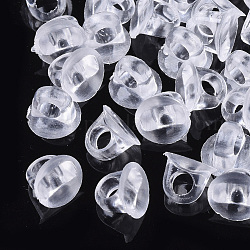 Balle di perline acriliche, per pendenti di copertura, rotondo e piatto, chiaro, 8x6mm, Foro: 3 mm, circa 2000pcs/500g