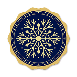 Adesivi autoadesivi in lamina d'oro in rilievo, adesivo decorazione medaglia, rotondo e piatto, fiocco di neve modello, 5x5cm