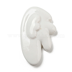 Cabujones decodificados de ala de ángel de resina opaca, blanco, 31x18.5x6.5mm