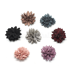 Accessoires de costume en cuir microfibre fait main, fleur, couleur mixte, 25~26x11~15mm