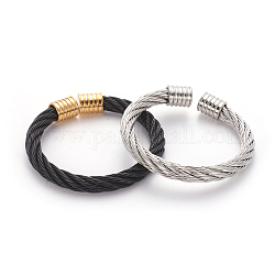 304 braccialetti bracciale in acciaio inox, braccialetti di coppia, colore misto, 2-1/4 pollici (5.7 cm), 8.5mm