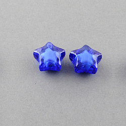 Transparent Acrylic Beads, Bead in Bead, Star, Medium Blue, 20x18x12mm, Hole: 3mm