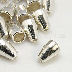 Tibetan Style Alloy Bead Cone, Cadmium Free & Lead Free, Silver, 11x8mm, Hole: 2.5mm