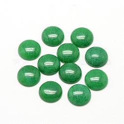 Natürliche weiße Jade Cabochons, gefärbt, halbrund / Dome, Meergrün, 10x4~5 mm