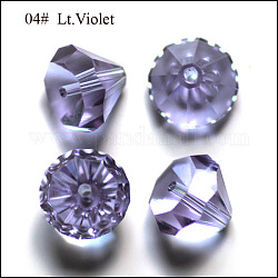 Perles d'imitation cristal autrichien, grade AAA, facette, diamant, lilas, 9.5~10x7~8mm, Trou: 0.9~1mm