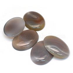 Agate à rayures naturelles / cabochons en agate à bandes teintées ovales, grises , 40x30x6~8mm