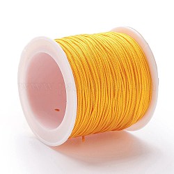 Плетеной нейлоновой нити, DIY материал для изготовления ювелирных изделий, золотые, 0.8 мм, 100 ярдов / рулон