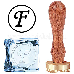 CRASPIRE Ice Stamp Letter F Ice Cube Stamp Ice Branding Stamp with Removable Brass Head & Wood Handle Vintage 1.1