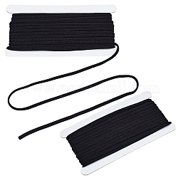 NBEADS about 21.88 Yards(20m) Sewing Elastic Band, 5mm Flat Elastic Band Polyester Elastic String Stretchable Cord Ribbon for DIY Shoulder Bra Clothes Waistband Sewing Project, Black