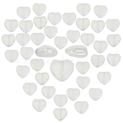 Fili di perline opalite di sunnyclue, cuore, 10x10x5mm, Foro: 1 mm, circa 40pcs/filo, 15.30 pollice (38.86 cm), 1Strand / scatola