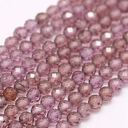 Natürlicher Granat Perlen Stränge, facettiert, Runde, 2.5 mm, Bohrung: 0.5 mm, ca. 145 Stk. / Strang, 15.7 Zoll (40 cm)