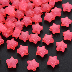Perles en acrylique de gelée d'imitation, étoiles du nord, rose chaud, 9x9.5x5.5mm, Trou: 2.5mm, environ 2050 pcs/500 g