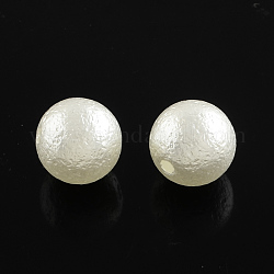 Perles rondes en plastique ABS imitation perle, blanc, 12x11mm, Trou: 2.5mm, environ 550 pcs/500 g