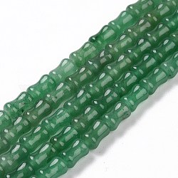 Natürlichen grünen Aventurin Perlen Stränge, Bambusstock, 9.5~10x6~6.5 mm, Bohrung: 1.4 mm, ca. 39 Stk. / Strang, 14.96 Zoll (38 cm)