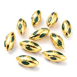 Perles de quartz naturels, avec les accessoires en laiton dorés, teinte, ovale, verte, 27~31x12~13x12~13mm, Trou: 1mm