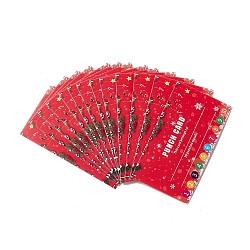 Rechteckige Belohnungskarte aus Papier, Lochkarten für Weihnachtsprämien, rot, 92x65x17 mm, 50 Stück / Beutel