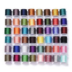 Полиэфирная металлизированная нить, для вышивки и изготовления плетеных браслетов своими руками, разноцветные, 0.2 мм, 3-слойные, около 109.36 ярда (100 м) / рулон