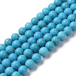 Natural Howlite Beads Strands, Dyed & Heated, Round, 10mm, Hole: 1.2mm, about 41pcs/strand, 15.94 inch(40.5cm)