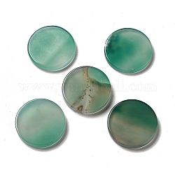 Natürliche grüne Onyx-Achat-Cabochons, gefärbt und erhitzt, Flachrund, 30x4~5.5 mm