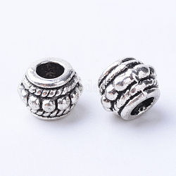Tibetischer stil legierung perlen, Rondell, Cadmiumfrei und Nickel frei und Bleifrei, Antik Silber Farbe, 8x6.5 mm, Bohrung: 3~3.5 mm, ca. 950 Stk. / 1000 g