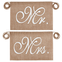 CRASPIRE Mr and Mrs Chair Banner Rustic Burlap Bride & Groom Chair Signs Bride Chair Decor, Wedding Signs for Wedding Decorations, Engagement Party Supplies