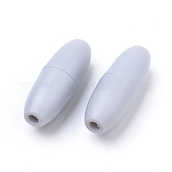 Kunststoff abtrünnigen Spangen, für Gummisilikon-Zahnenhalsketten, lichtgrau, 24x9 mm, Bohrung: 2.5 mm