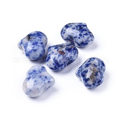 Jaspe naturel à pois bleus coeur pierre d'amour, pierre de palme de poche pour équilibrer le reiki, 20x25x11~13mm
