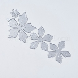 Kohlenstoffstahl Schneidwerkzeuge Schablonen, für DIY Scrapbooking / Fotoalbum, Dekorative Prägepapierkarte aus Papier, Blume, Blume, Platin matt, 67x160x1 mm