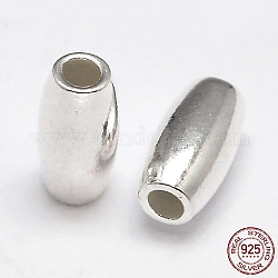 Oval 925 Sterling Silber Perlen, Silber, 6x3 mm, Bohrung: 1.5 mm, ca. 175 Stk. / 20 g