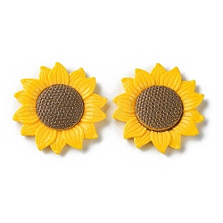 Opaque Resin Cabochons, Sunflower, Gold, 7x41.5mm