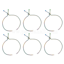 Unicraftale Edelstahl Schieberarmband/Boloarmband Herstellung, mit Kabelketten und Gleitperlen, Regenbogen-Farb, 9 Zoll (23 cm), 1.5 mm
