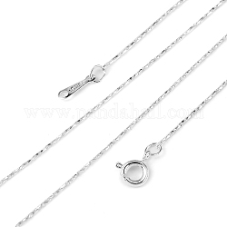 Латунь цепи ожерелья, тонкая цепь, серебристый цвет, шириной 0.5 мм , 16.5 дюйм