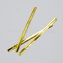 Metallic Wire Twist Ties, Iron Core, for Bread Candy Bags, Gold, 120x4mm, about 750~780pcs/bag