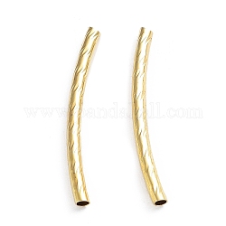 Трубки бисера, изогнутые, латунь, золотые, 25x2 мм, отверстие : 1.2 мм