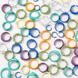 Anillos de aleación pintados con spray, anillos abiertos, sin plomo y cadmio, formas mixtas, color mezclado, diámetro interior: 9~18.5 mm