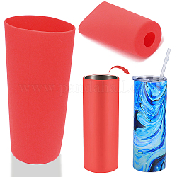 GORGECRAFT 2PCS Unseamed Silicone Wrap for Sublimation Tumblers 20oz Reusable Silicone Sublimation Sleeve Mug Clamp Sleeve Fixture for Full Wrap Tumbler Blanks Sublimation(Red)