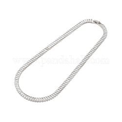 Cubic Zirconia Classic Tennis Necklace for Girl Women Gift, Chain Necklaces with Rack Plating Brass Fold Over Clasps, Lead Free & Cadmium Free, Long-Lasting Plated, Platinum, 16-1/8 inch(41cm)