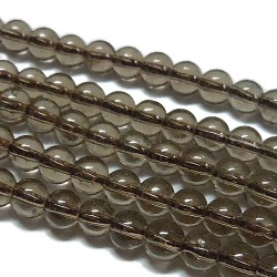 Synthétiques enfumés perles de quartz brins, ronde, 10mm, Trou: 1mm, Environ 39 pcs/chapelet, 15.5 pouce