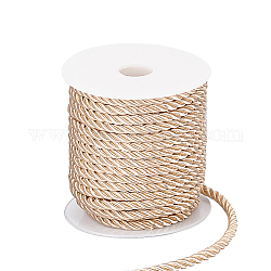 PandaHall 5mm Twisted Cord Trim, 3-Ply Polyester Cord Shiny Viscose Cording Decorative Twine Cord Rope String for Home Décor, Embellish Costumes, Christmas Bag Drawstrings (59 Feet, Navajo White)