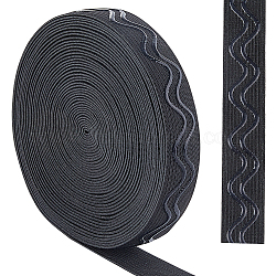 Cinta de poliéster antideslizante plana de 8 yarda, cinta de agarre de silicona, accesorios de ropa, negro, 3/4 pulgada (20 mm)